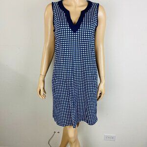 Lands End X Draper James Blue Gingham Print Casual Women's S 6 - 8 Dress